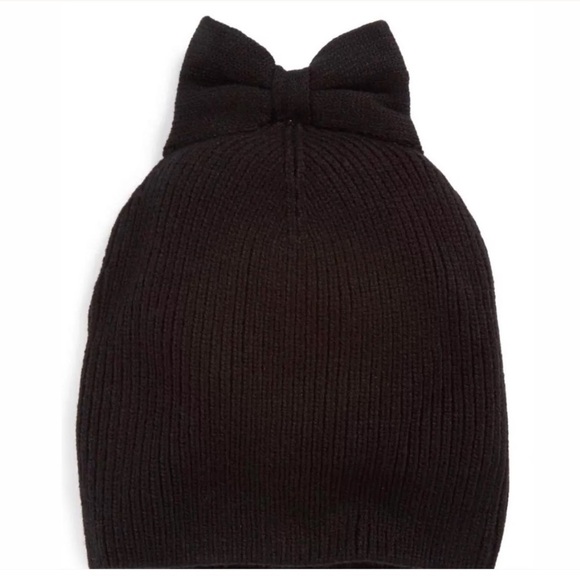 kate spade new york Bow Beanie Solid Black - Picture 1 of 1